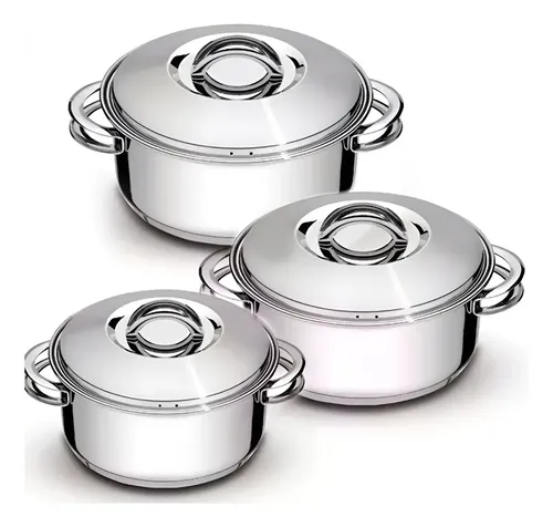 Jogo De Panelas Aço Inox 3 Peças Solar Tramontina 65510740