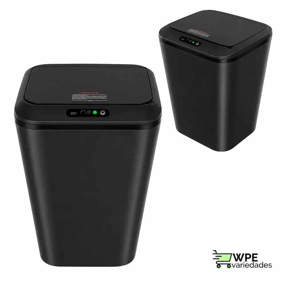 Lixeira automática preta 16 L com sensor